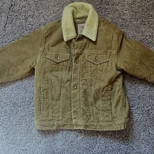 Old Navy Tan Corduroy Jacket with Cream Sherpa Collar